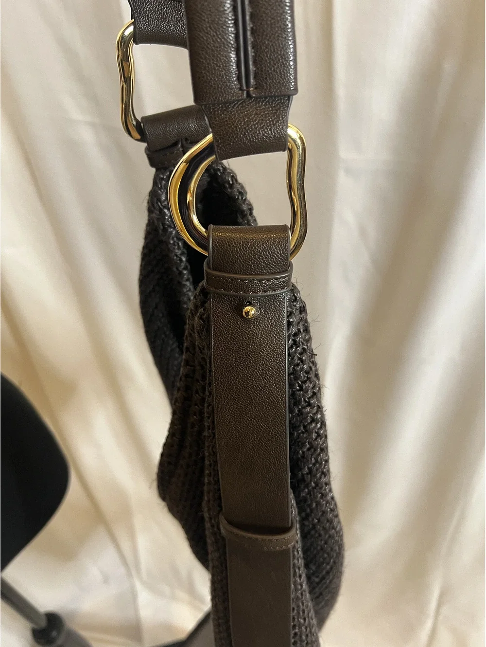 NWT Dolce Vita Birch Chocolate Crochet Hobo Shoulder Bag w/ Pouch Dust Bag